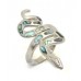 Sterling Silver 925 Snake Ring mother of pearl gem stone Women's C 292